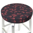thumbnail image 3 of Fotbe Red Hearts Pattern Stool Covers Round,Waterproof Round Bar Stool Covers Bar Chair Covers Washable Stool Cushion Slipcover for 12-14 Inch Chair-12 inch, 3 of 7