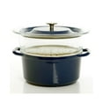 thumbnail image 4 of Kenmore Elite Oak Park 5 Quart Enameled Cast Iron Casserole with Lid and Glass Steamer in Blue, 4 of 8