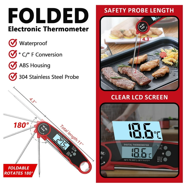 Digital Food Thermometer Probe Cooking Meat Kitchen /Meat Cake Candy Fry  Tempera