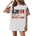 thumbnail image 4 of Women's Casual Letter Print Short-sleeved Top T-shirt White XL, 4 of 5