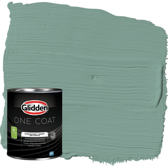 Glidden One Coat Interior Paint and Primer, Silver Laurel / Blue, 1 Quart, Eggshell
