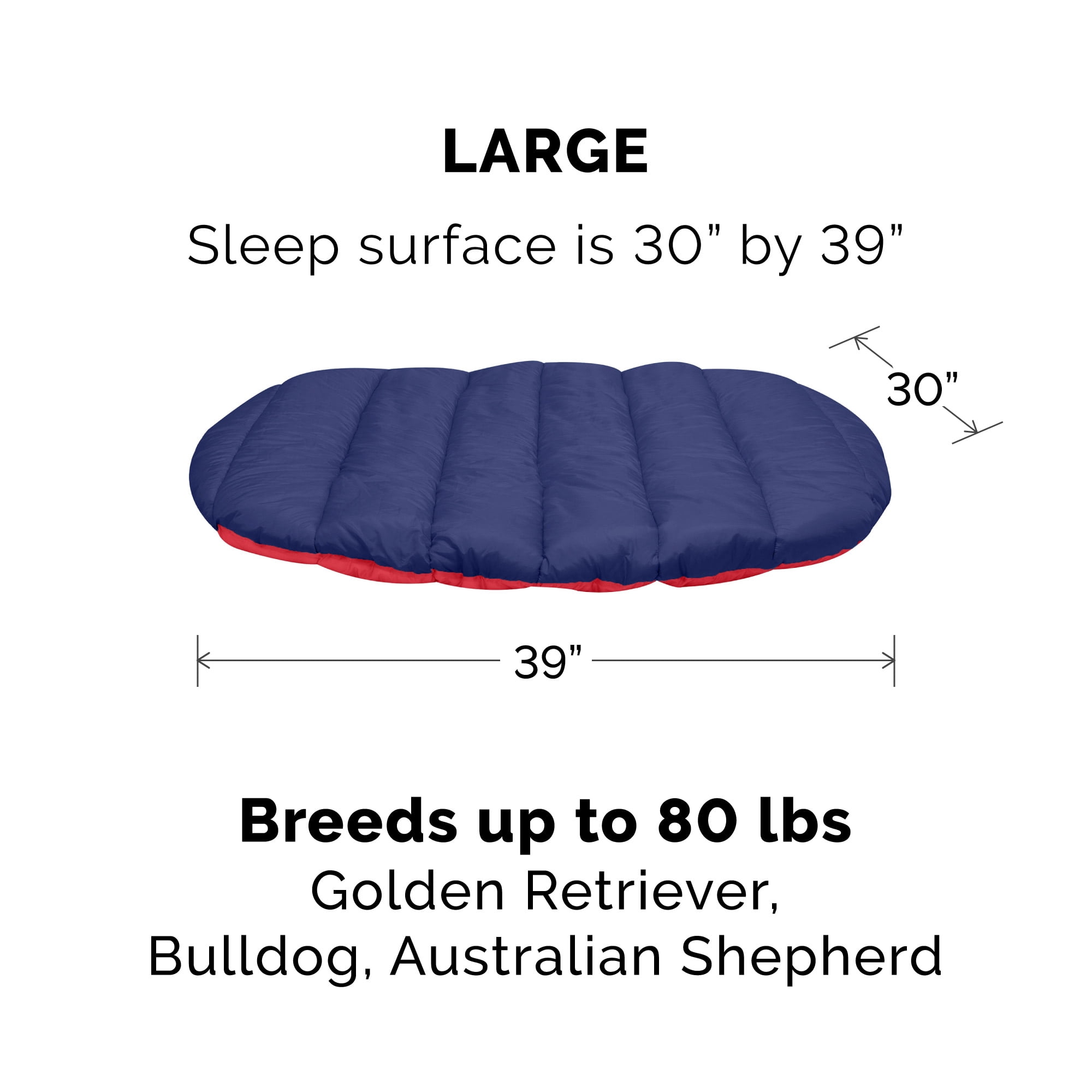 FurHaven Trail Pup Packable Travel Pet Pillow with Stuff Sack, Red/Blue, Large, 1 Count