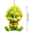 thumbnail image 3 of Adorno para árbol de Navidad Grinch con colgantes de monstruo verde divertidos y bonitos de 8cm para interiores, 3 of 6