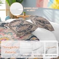 thumbnail image 2 of 3 Piece Vintage Boho Duvet Cover Set Full Size,Microfiber Comforter/Quilt Cover with Corner Ties and 2 Pillowcases,Middle Century Western Geometric Abstract Art All Season Bedding with Zipper Closure, 2 of 8