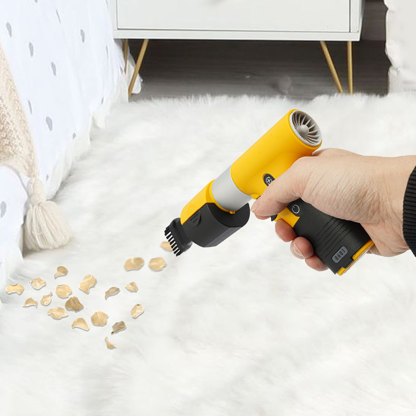Electric Air Duster, 13000RPM Compressed Blower Fan Multi-Functional Tiny Electric Cleaner 3 Speeds Adjustable Rechargeable Air Blower for Keyboard PC Deep, Car, Home Cleaning (Yellow)