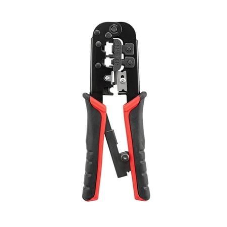 

Andoer Ratcheting Crimping Tool 3 in 1 Multifunction Wire Crimpers Stripper Cutter 8P 6P Network Line Telephone Wire Crimping Cable Stripping Cutting Electrician Hand Tool