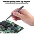 thumbnail image 2 of Anti Static Tweezer, Precision ESD Tweezers, Stainless Steel Tweezer, for Electronics, Sodlering, Jewelry, Craft, Laboratory Work etc, 2 of 8