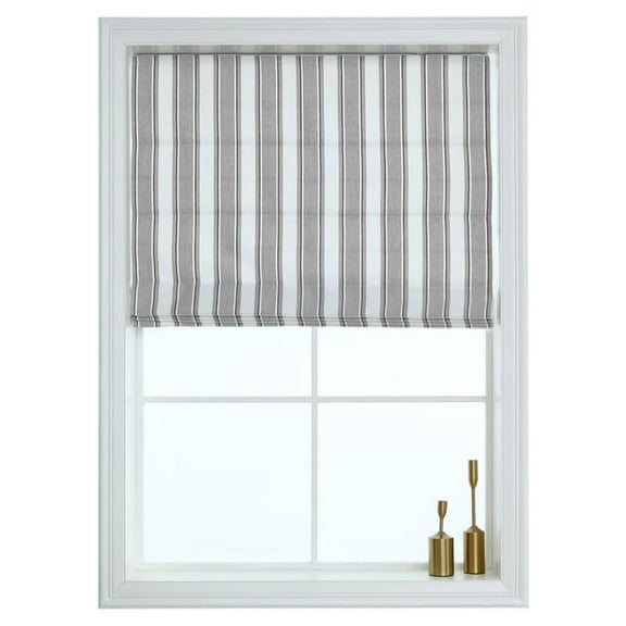 Shades for Windows, Room Darkening Shades, Cordless Pull Down Window Shades, Vertical Stripe Shades for Indoor Windows, Woven Fabric Blinds & Shades 27" W X 64" H, (Natural)