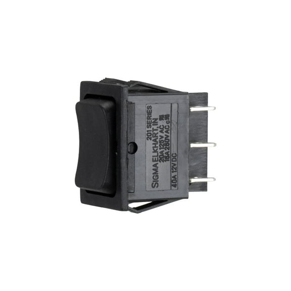 Sigma Switches 201D-27 12V 3-Way Rocker Switch ON/OFF/ON, Black