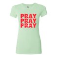 thumbnail image 2 of Wild Bobby Pray On It Pray Over It Pray Through It Inspirational/Christian Women Slim Fit Junior Tee, Mint, Medium, 2 of 6