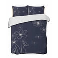 thumbnail image 2 of Navy Blue Queen Size Down Alternative Comforter, Lightweight Comforter Quilt Bedding Set with Pillow Shams Spring Flora All Seasons Bed Comforter Duvet Insert 90"x96", 2 of 7