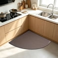 thumbnail image 4 of Large L Shaped Kitchen Rug,Sector Textured Corner Mat,Absorbent Quarter Round Rug for Sink Bathroom Washable Floor Cover,39 Inch,Brown, 4 of 7