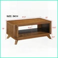 thumbnail image 4 of 41.5-Inch Walnut Wood-Look Coffee Table for Living Room - Solid Pine Legs, Storage Shelf & Easy Assembly, 4 of 11