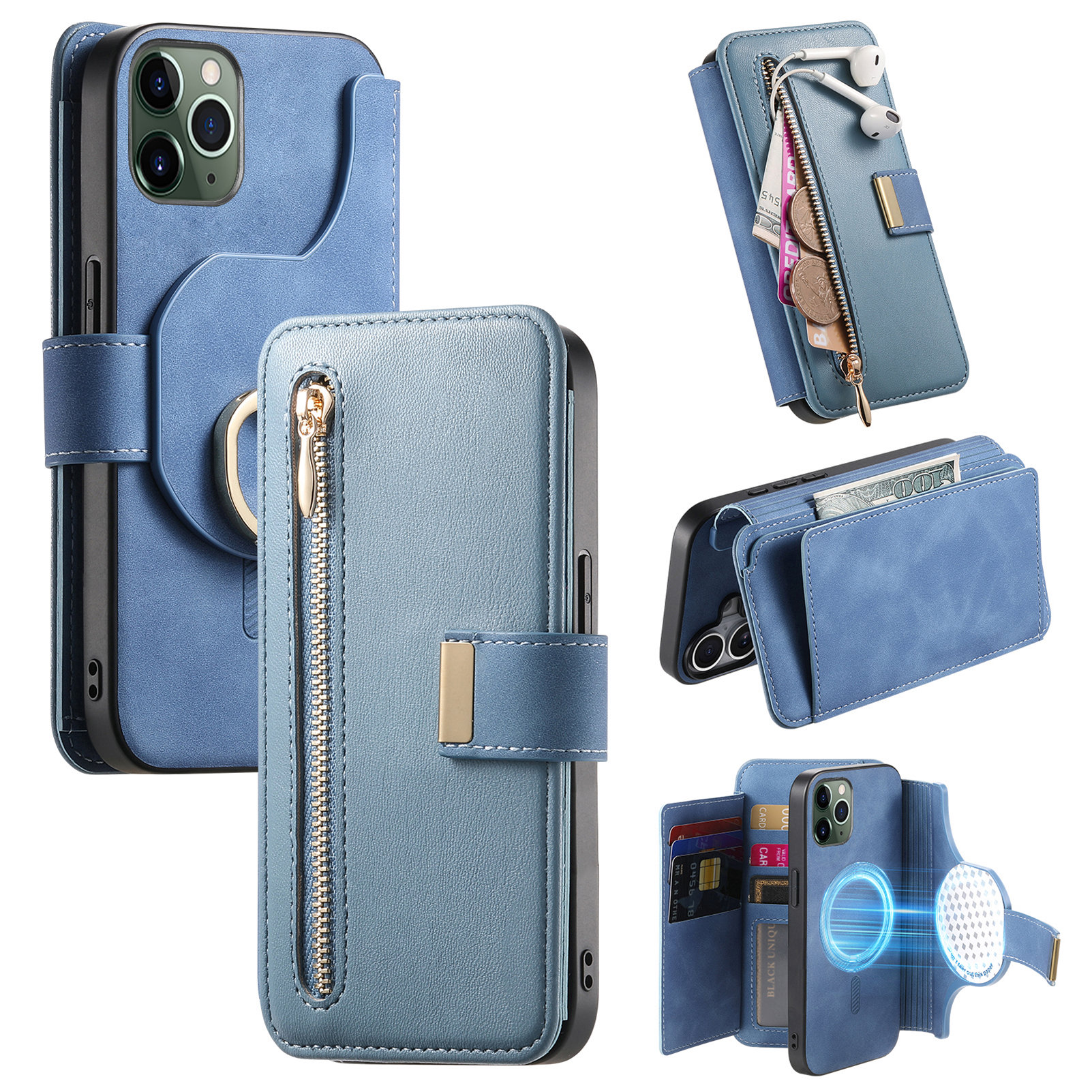 2 in 1 Wallet Case for Apple iPhone 16 Pro Max, Detachable