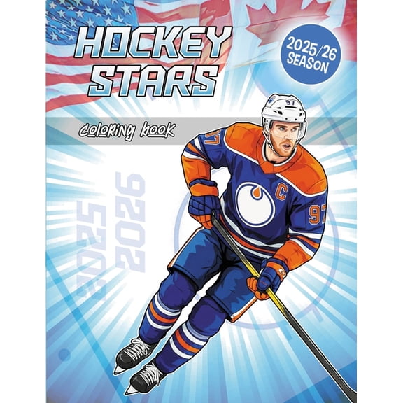 Hockey Stars Coloring Book: All the Best Players of the Season Ready to Color (for Kids and Adults), (Paperback)
