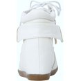 thumbnail image 4 of Lucky Top Peter-30K Girls Kids Fashion Leatherette Lace-Up High Top Wedge Sneaker Bootie WHITE 9, 4 of 4