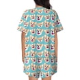 thumbnail image 6 of Rateoe Cute Corgi Head Pattern Women's Short-Sleeved Pajama Set - 2 Piece Soft and Lightweight Sleepwear Set-Large, 6 of 7