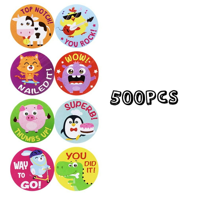 Stickers for Kids Students Adorable Round Dinosaur Animal