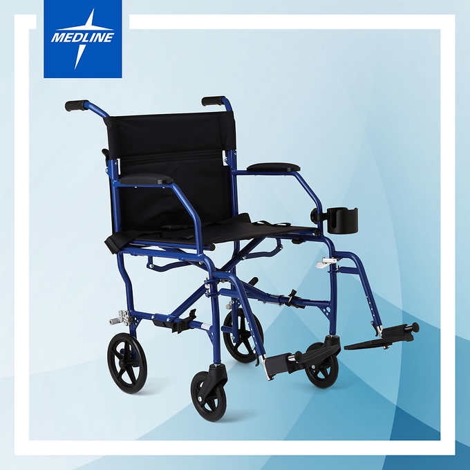 Medline UltraLight Transport Chair Smokey Blue Walmart Canada