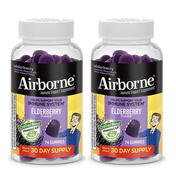 Airborne Elderberry + Zinc & Vitamin C Gummies for Adults, Immune