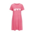 thumbnail image 4 of HomeGardon Women's Sleepwear Nightgowns for Women,Women's Oversized Short Nightgown Printed Round Neck and Short Sleeves dress,S-XXL, 4 of 6