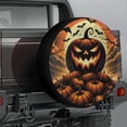 thumbnail image 3 of Lotusprinthandmade Scary Pumpkin Halloween Spare Tire Cover Without Backup Camera Hole 6 Sizes (30 in.)– Tire Cover With Halloween Theme, 3 of 7