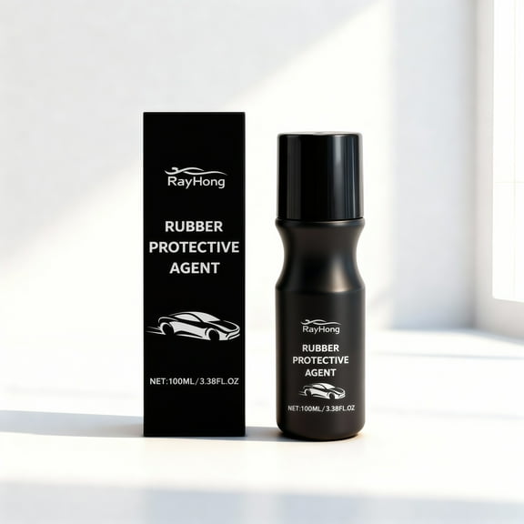 RayHong Rubber Protective Agent, 100ml Car Rubber Lubricant for Anti-Aging and Flexibility, Conditioner for Auto Door, Window, and Trunk Seals, Car Rubber Maintenance Solution (Black Bottle)