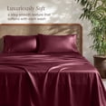 thumbnail image 3 of Bare Home Bamboo Sheet Set - Made from Rayon Fibers - Deep Pockets - 3 Piece - Twin, Burgundy, 3 of 9