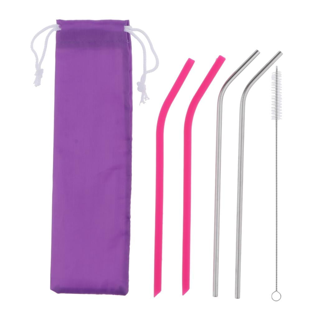Stainless Steel Straws Drinking Straws Tubes Cocktail with silicone tips Drinking Tube LP 