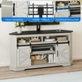 thumbnail image 5 of Dextrus TV Stand for 70" TV with Mount, Farmhouse Entertainment Center with Power Outlets & Sliding Barn Doors, White, 5 of 10