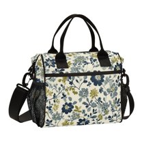 FORMRS Insulated Lunch Bag Unisex Large Capacity with Shoulder Strap, Light Floral