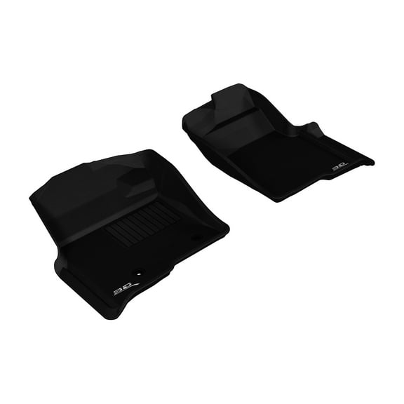 3D MAXpider Front Row Custom Fit All-Weather Floor Mat for Select Ford F-150 Models - Kagu Rubber (Black)