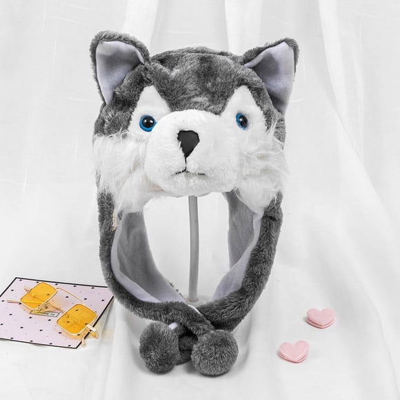 Gorro de peluche con forma de cabeza de tigre para niños y adultos, gorro de dibujos animados, accesorio para padres e hijos, gorro tipo jersey, gorro de animal