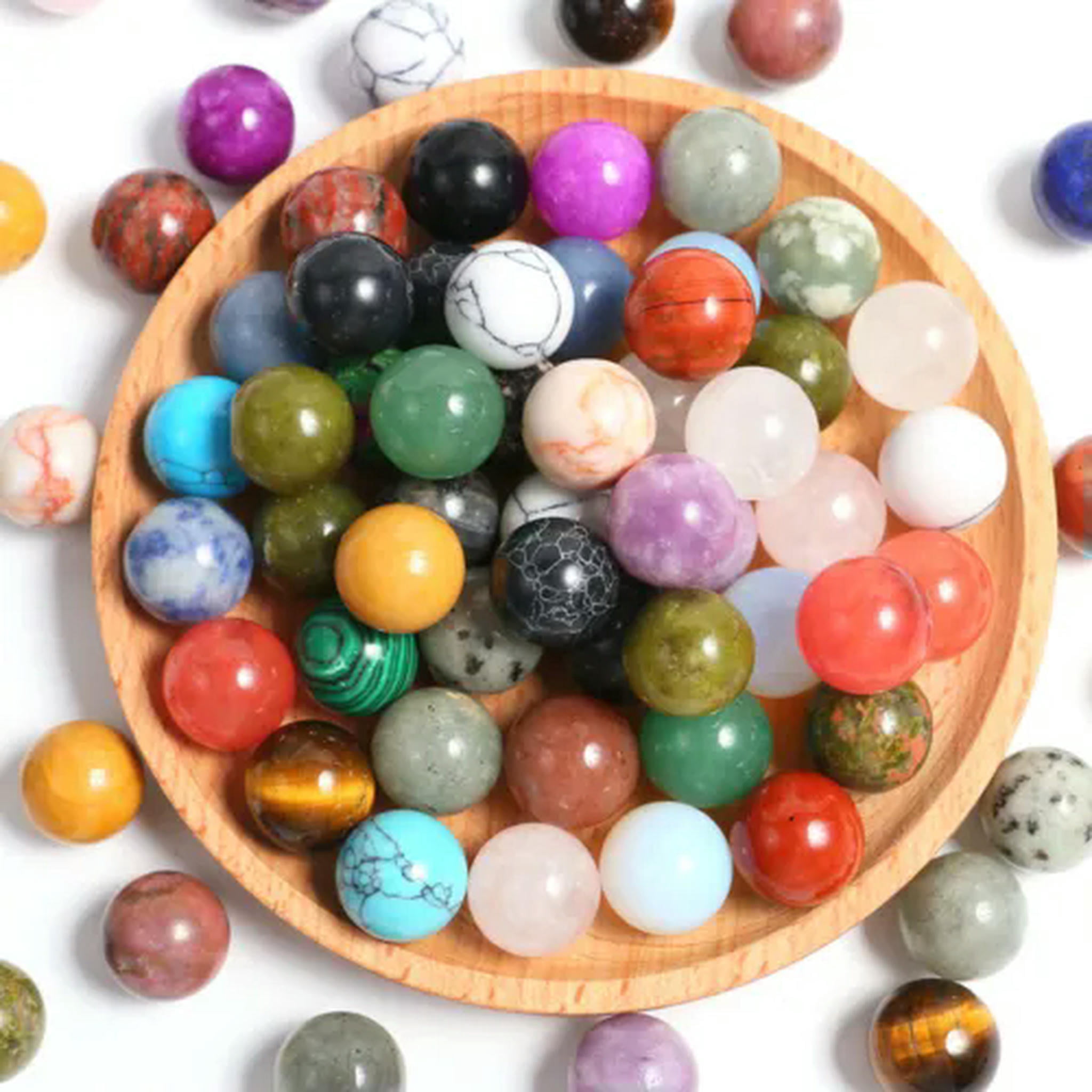 15mm+ Wholesale Natural Mixed Ball Quartz Crystal Sphere Reiki healing +box 20x
