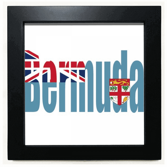 Bermuda Country Flag Name Black Square Frame Picture Wall Tabletop