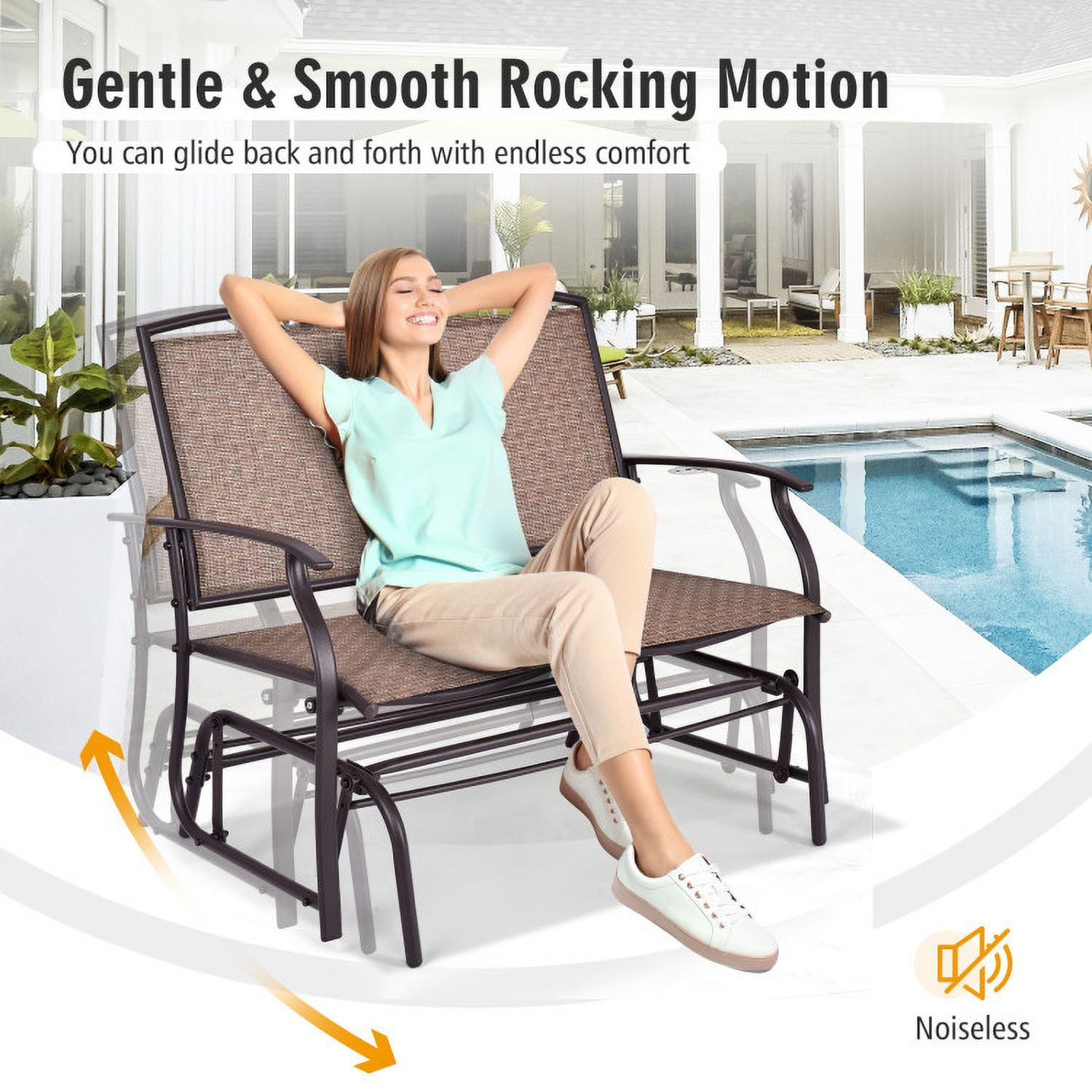 Aimee Lii Outdoor Double Rattan Patio Furniture, Porch, Backyard, Sturdy, Brown Aimee Lii Outdoor Double Rattan Patio Furniture, Porch, Backyard, Sturdy, Brown