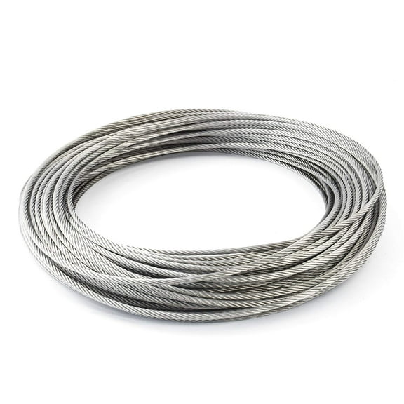 Laureola Industries 1/8" Stainless Steel, Grade 304, Type 7x7 Aircraft Cable Wire Rope - Available in Different lengths
