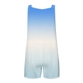 thumbnail image 4 of Abcomgle Girls Overall Shorts 10-12 Casual Sleeveless Cotton Linen Short Jumpsuits Kids Gradient Adjustable Strap Overalls for Girls Summer Clothes with Pockets 9-10 Years,Light Blue, 4 of 5