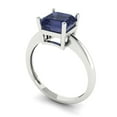 thumbnail image 2 of Clara Pucci 14K White Gold 2ct BlueSapphire Solitaire Ring for Women, 2 of 8