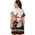 thumbnail image 2 of Bixox Starfishes Shells Pattern Women's Nightgown, Soft & Breathable Sleepwear, Round Neck Knee-Length Pajama Dress,Loungewear for Home & Sleep, 2 of 7