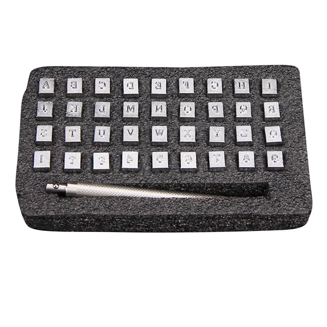 36Pcs Juego De Estampadores De Letras Y Números Del Alfabeto Herramienta De Estampado De Cu Tomshoo 36 letras y números de 3,5 mm.