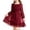 Wine Red, variant on Arshiner Girls A-Line Dresses Chiffon Long Sleeve Square Neck Swiss Dot Flowy Casual Party Dress