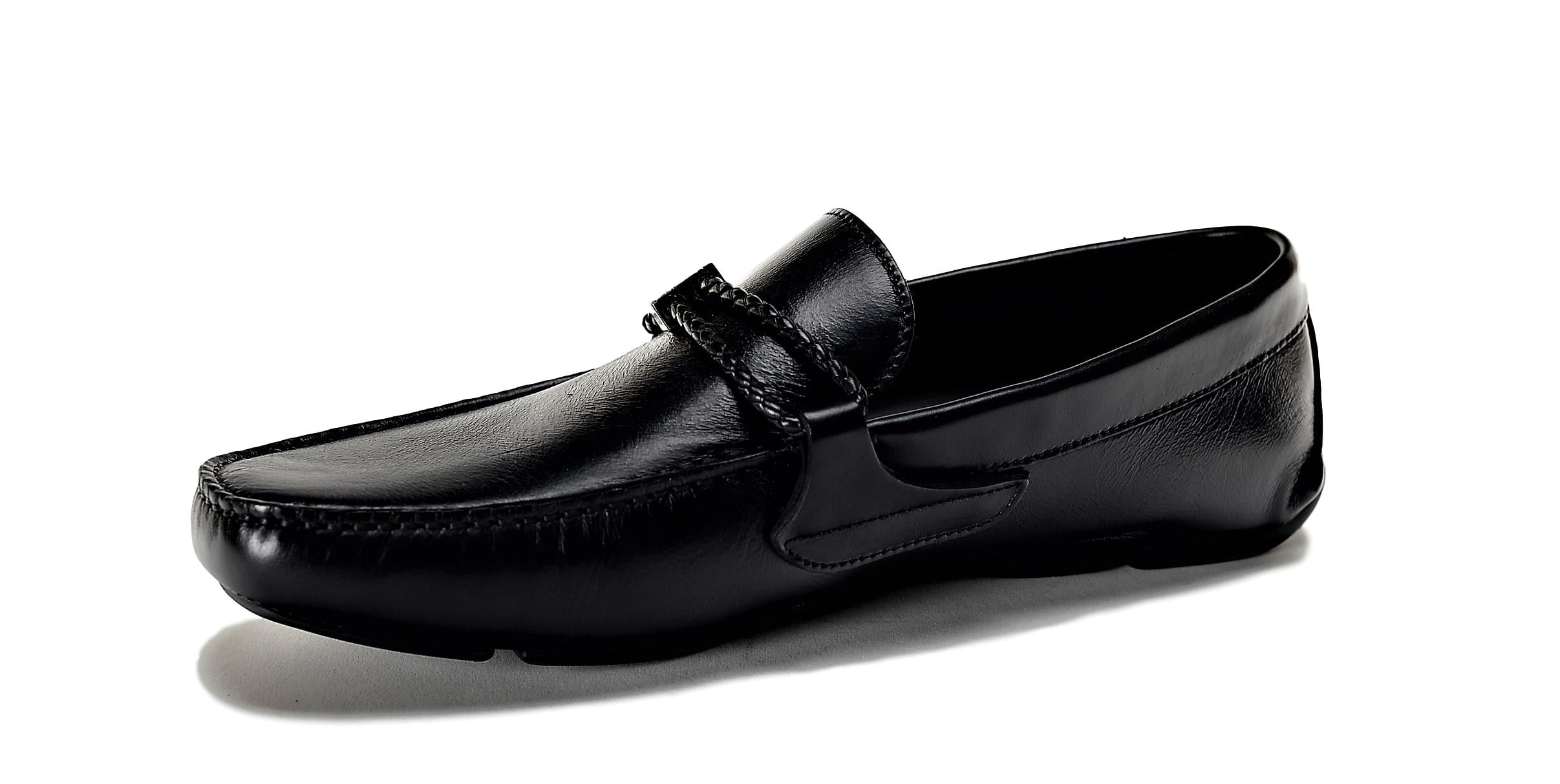 Medusa Leather Loafers Shoes Black 