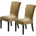 thumbnail image 1 of Velvet Chair Covers for Dining Room Set of 2, Stretchy Dining Chair Covers, Washable Kitchen Chair Slipcovers, Classy Decor for Home and Banquet (Tan, 2 Pack), 1 of 7