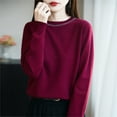 thumbnail image 4 of MESSUEN Baggy Sweater Long Sleeve Sweaters for Women Long Sleeve Undershirt for Women Womens Sweaters Winter Sweater for Women Womens Shirt Women Winter Tops Red M, 4 of 5
