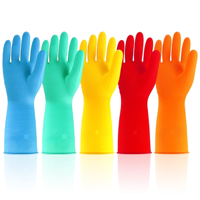 Sixwipe Reusable Rubber Cleaning Gloves, 5 Pairs photo 1