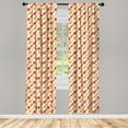 thumbnail image 3 of Ambesonne Retro Curtains, Big Small Dots Chain, Pair of 28"x84", Marigold Scarlet Cream, 3 of 5