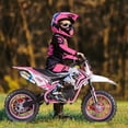 thumbnail image 2 of 49cc Kids Dirt Bike, Gas Powered 2-Stroke Mini Motocross Motorcycle, Off-Road Dirtbike for Kids 6-12 with Front/Rear Disc Brakes, Shock Absorption, Soft Seat Cushion, 2 of 10