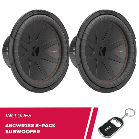 New Kicker Pair of 48CWR122 CompR Series 12" Subwoofer with Dual 2-Ohm Voice Coils