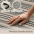thumbnail image 6 of ODIKA Striped Boho Interlocking Ticking Stripe Door Cream Farmhouse Flowing Dynamic Foldable Easy Care for Master Suite, California King, Under Bed, 6 of 7